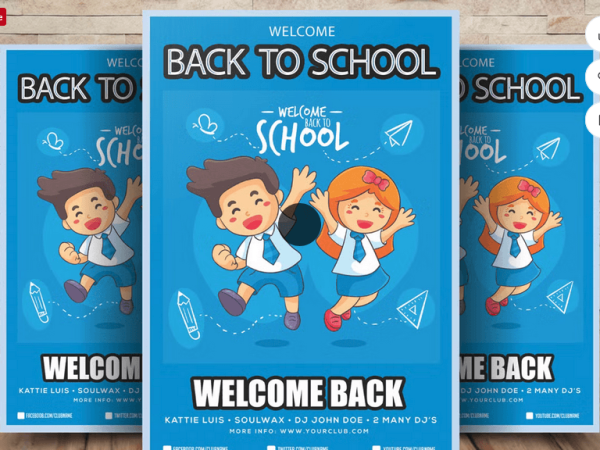 Colorful Back to School Fair Flyer Template PSD
