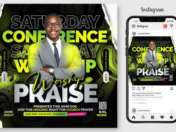 Conference Night Church PSD Flyer Template