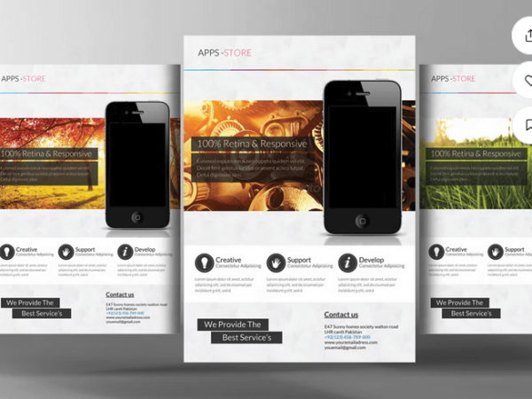 Creative Mobile UIUX Service Flyer PSD Template