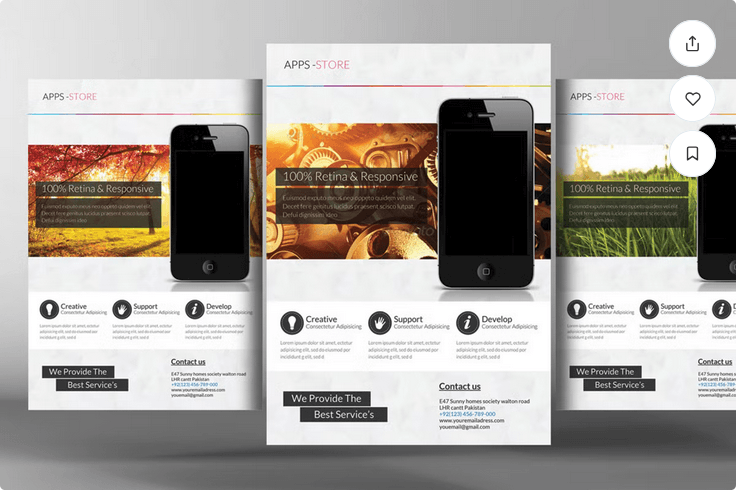 Creative Mobile UIUX Service Flyer PSD Template