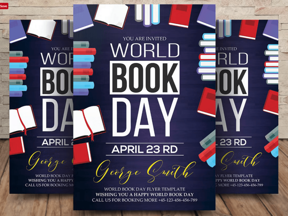 Creative World Book Day Flyer Design PSD