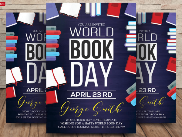 Creative World Book Day Flyer Design PSD