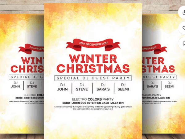 Winter Xmas Sale & Discount Flyer PSD Template