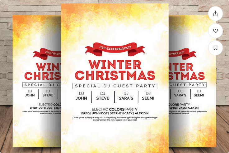 Winter Xmas Sale & Discount Flyer PSD Template