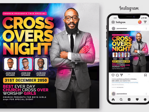 Cross Over PSD Flyer Template