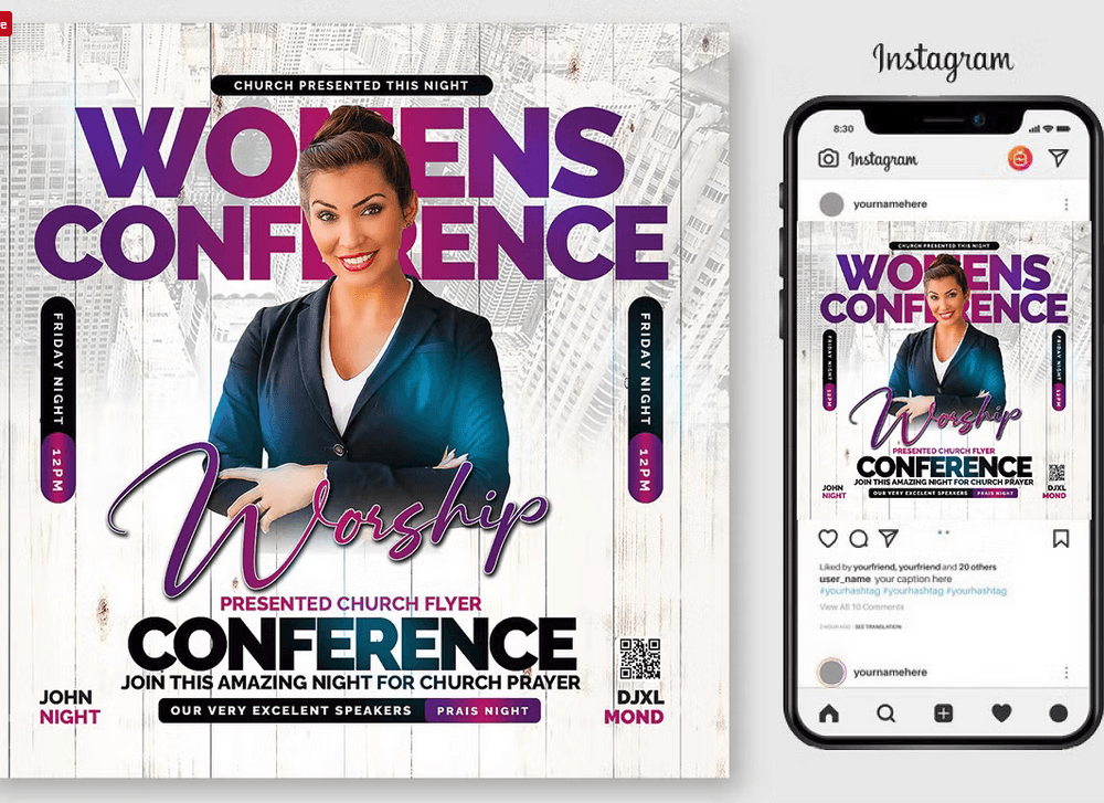 Womens Conference Church Flyer Template