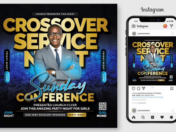 Crossover Church Flyer Template PSD