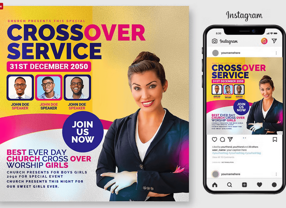 Crossover Church PSD Flyer Template