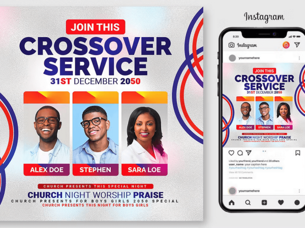 Crossover Service Church PSD Flyer Template