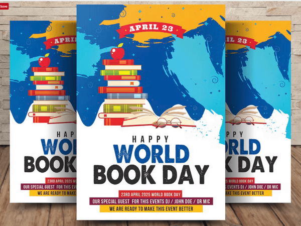 Customizable World Book Day Flyer PSD Template