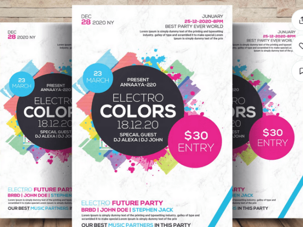 Dark Aesthetic Electro DJ Flyer Template