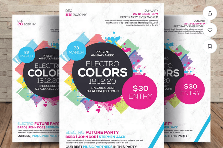 Dark Aesthetic Electro DJ Flyer Template
