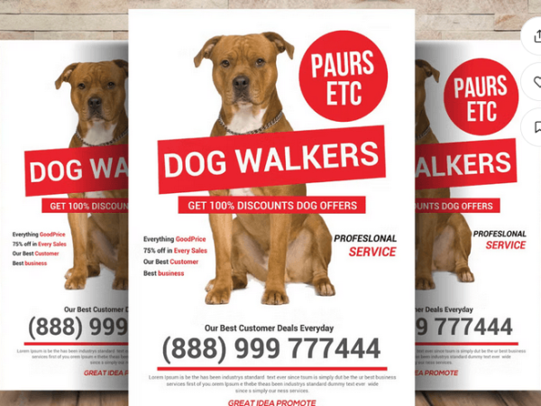 Dog Walking Flyer PSD Template Design