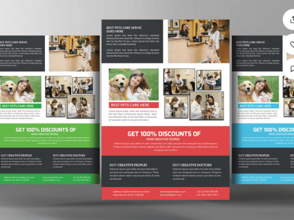 Dog Walking Flyer PSD Template Design File