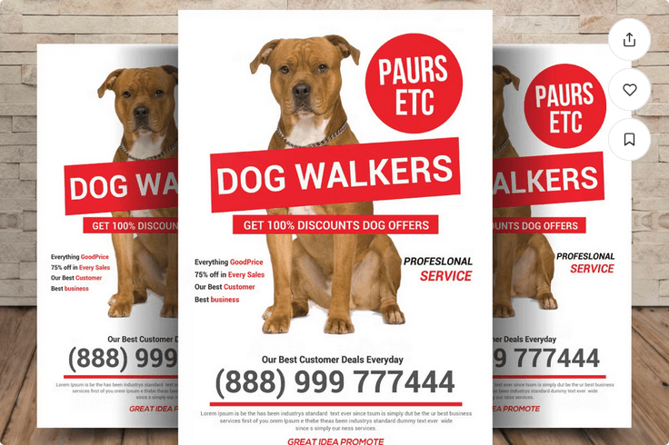 Dog Walking Flyer PSD Template Design