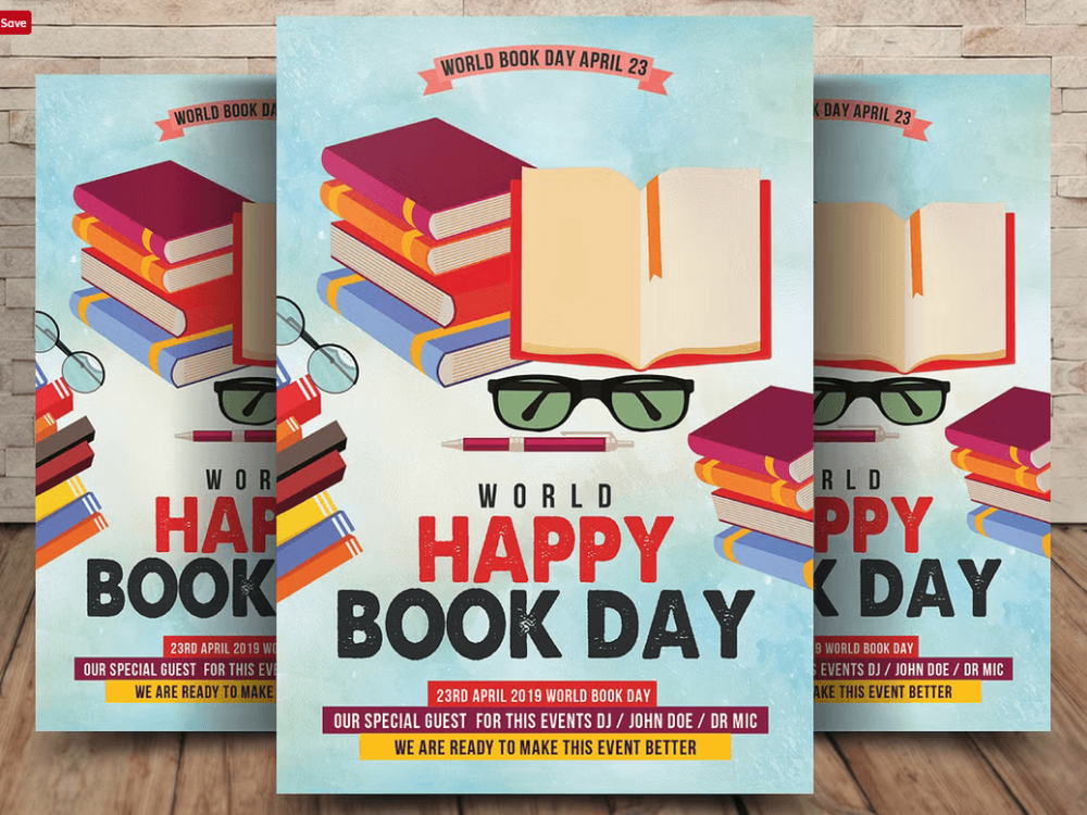 Editable World Book Day Flyer PSD Template