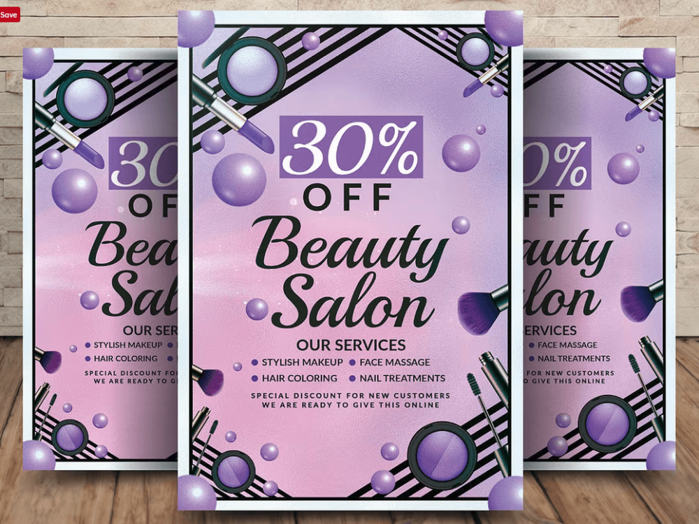 Elegant Beauty Salon Flyer Template PSD File