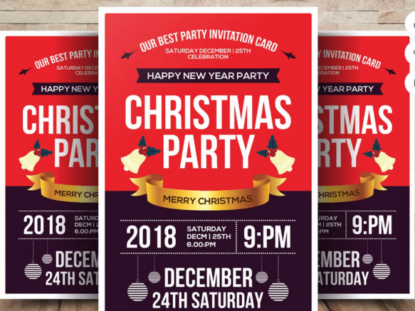 Elegant Christmas Party Flyer Template
