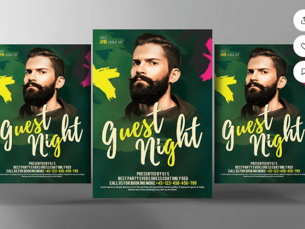 Epic Nightclub DJ Party Flyer - Neon Style PSD Template