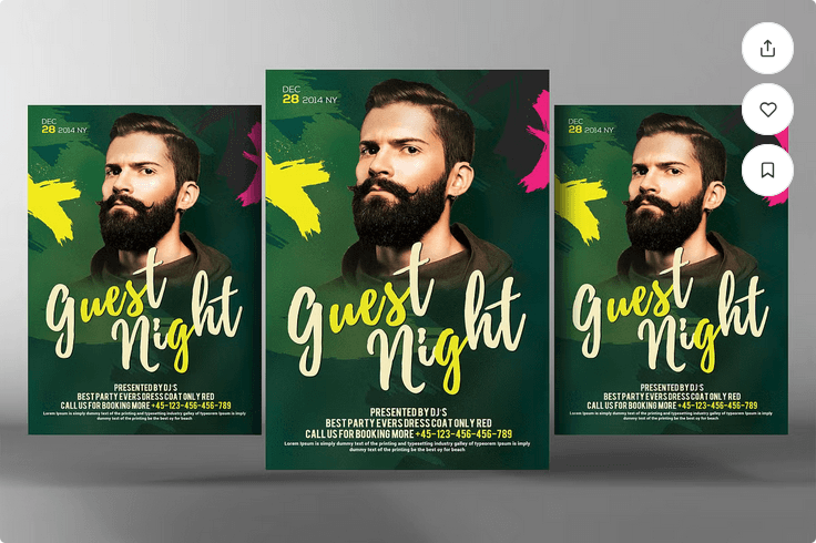 Epic Nightclub DJ Party Flyer - Neon Style PSD Template