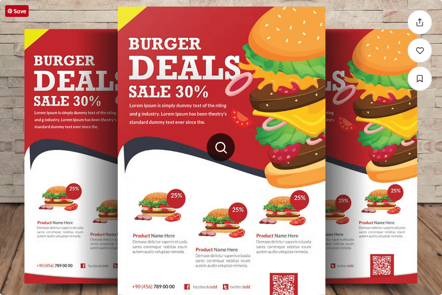 Fast Food Burger Menu Flyer Template PSD