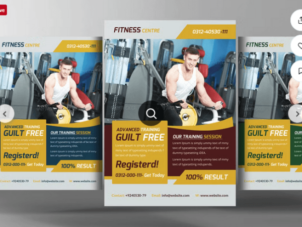 Fitness Club Flyer Template PSD