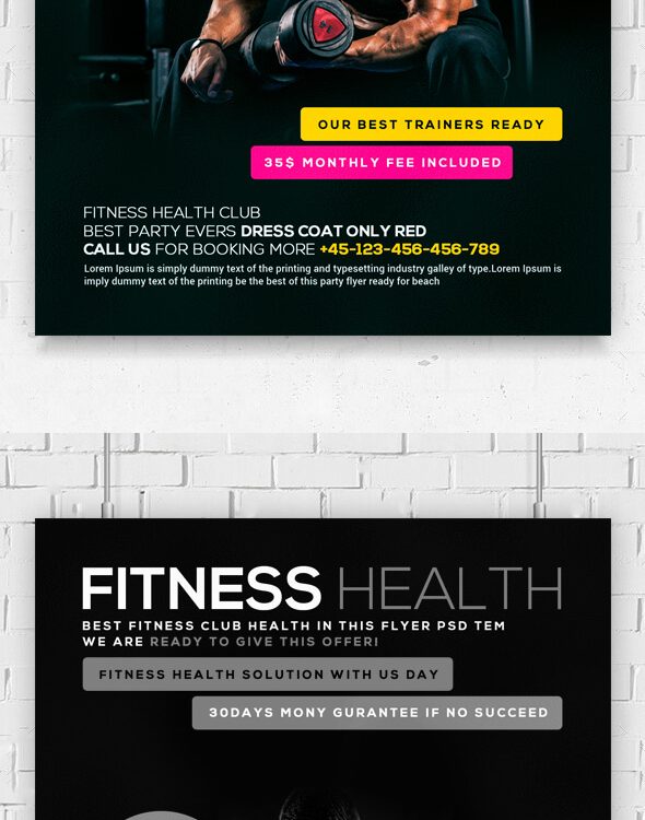 Fitness Gym Promotion PSD Flyer Template