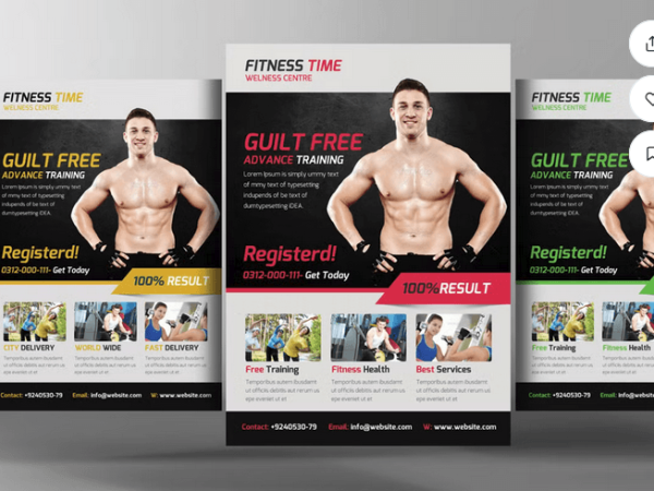 Fitness & Gym Trainer Flyer Template PSD