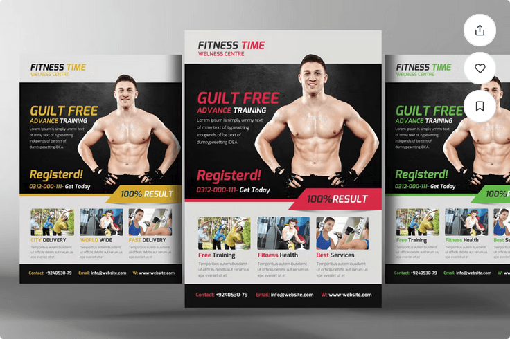 Fitness & Gym Trainer Flyer Template PSD