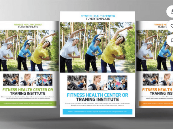 Fitness Training Center Flyer Template PSD