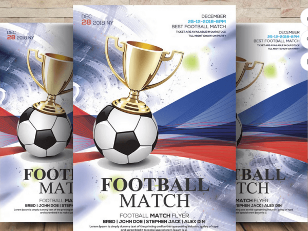 Football Match Flyer Template PSD