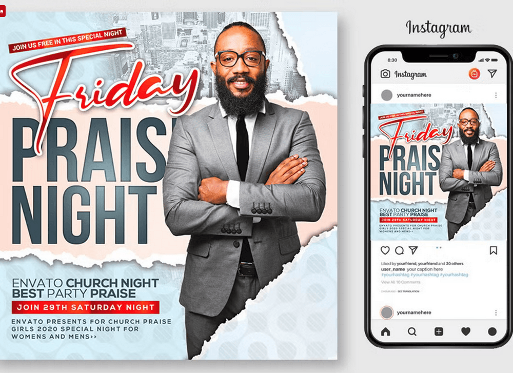 Friday Prayer Flyer Template PSD
