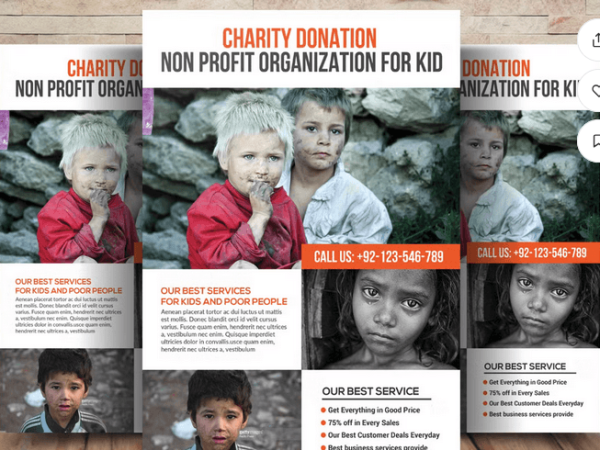 Fundraiser Charity Flyer PSD Template Design