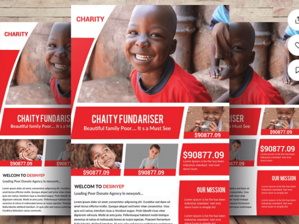 Fundraiser Charity Flyer PSD Template Design File