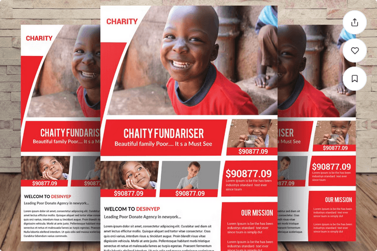 Fundraiser Charity Flyer PSD Template Design File