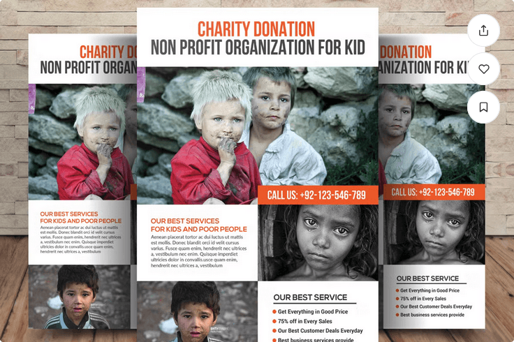 Fundraiser Charity Flyer PSD Template Design