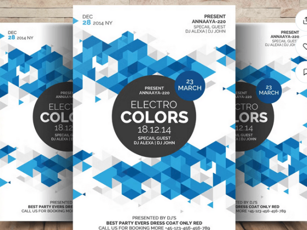 Futuristic Electro Music Event Flyer Editable PSD