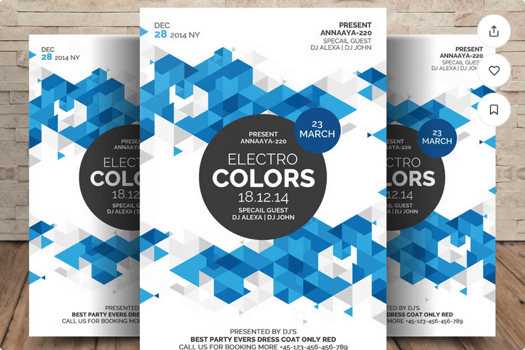 Futuristic Electro Music Event Flyer Editable PSD