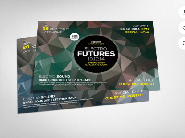 Futuristic Electro Music Event Flyer Template - PSD Format