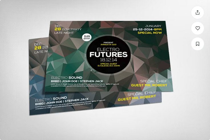 Futuristic Electro Music Event Flyer Template - PSD Format