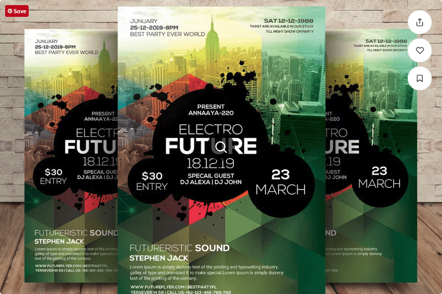 Geometric Electro Music Night Flyer