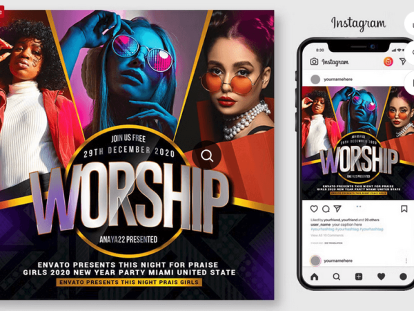 Girls Church Flyer PSD Template File