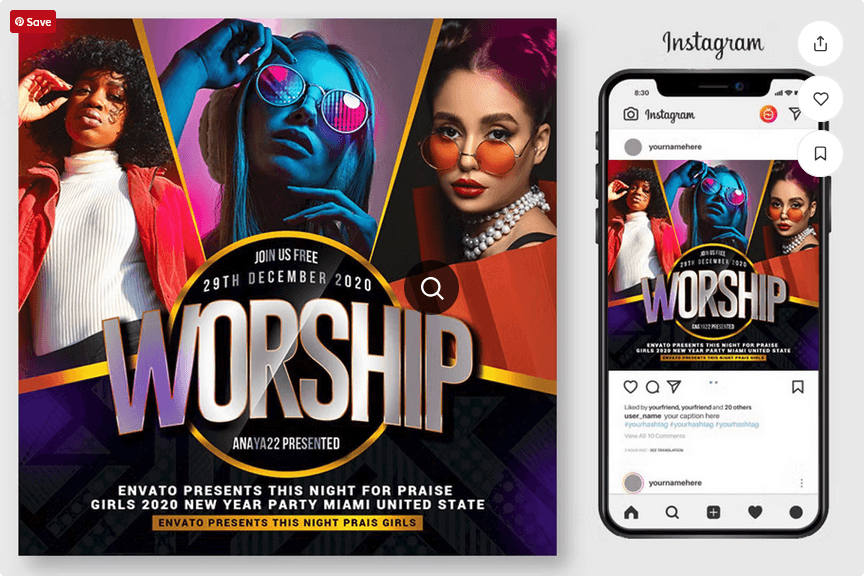 Girls Church Flyer PSD Template File