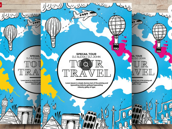Global Travel Agency Branding Flyer Template PSD