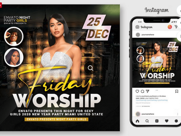 Gold Church Flyer PSD Template File