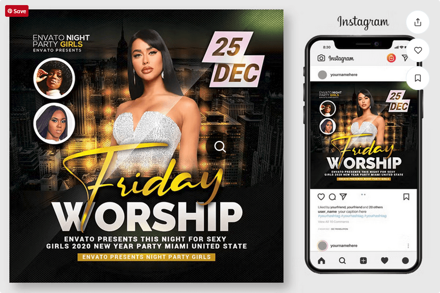 Gold Church Flyer PSD Template File