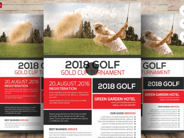 Golf Tournament Flyer PSD File