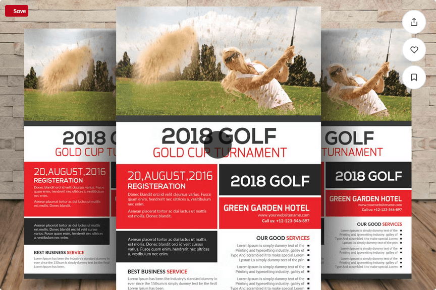 Golf Tournament Flyer PSD File