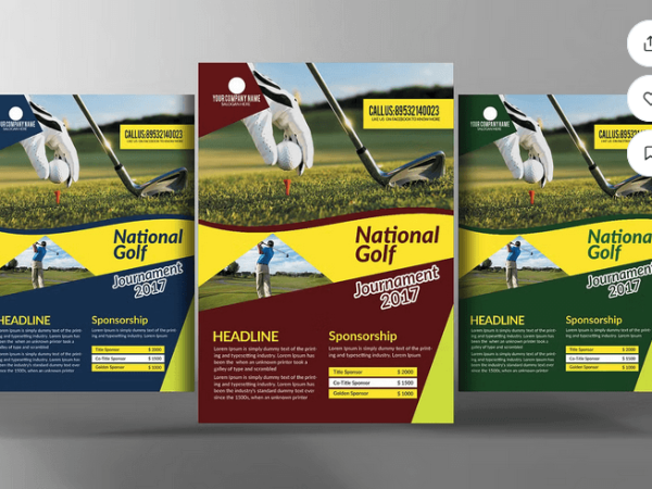 Golf Tournament Flyer PSD Template