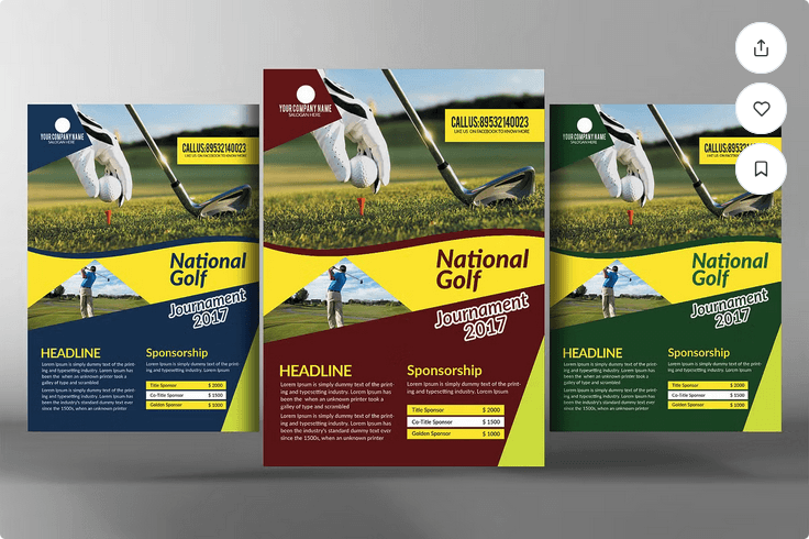 Golf Tournament Flyer PSD Template